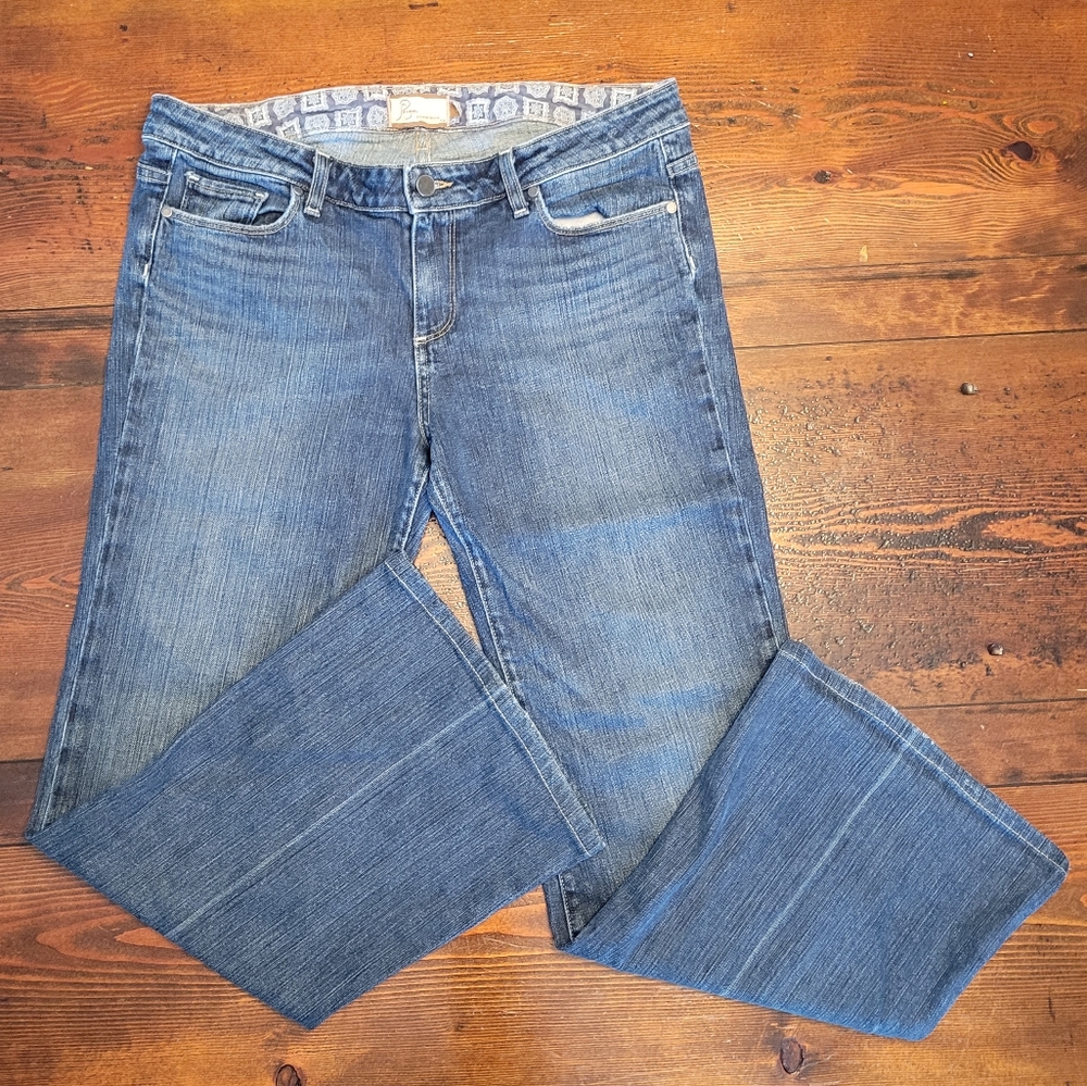 PAIGE Medium Blue Flare Jeans